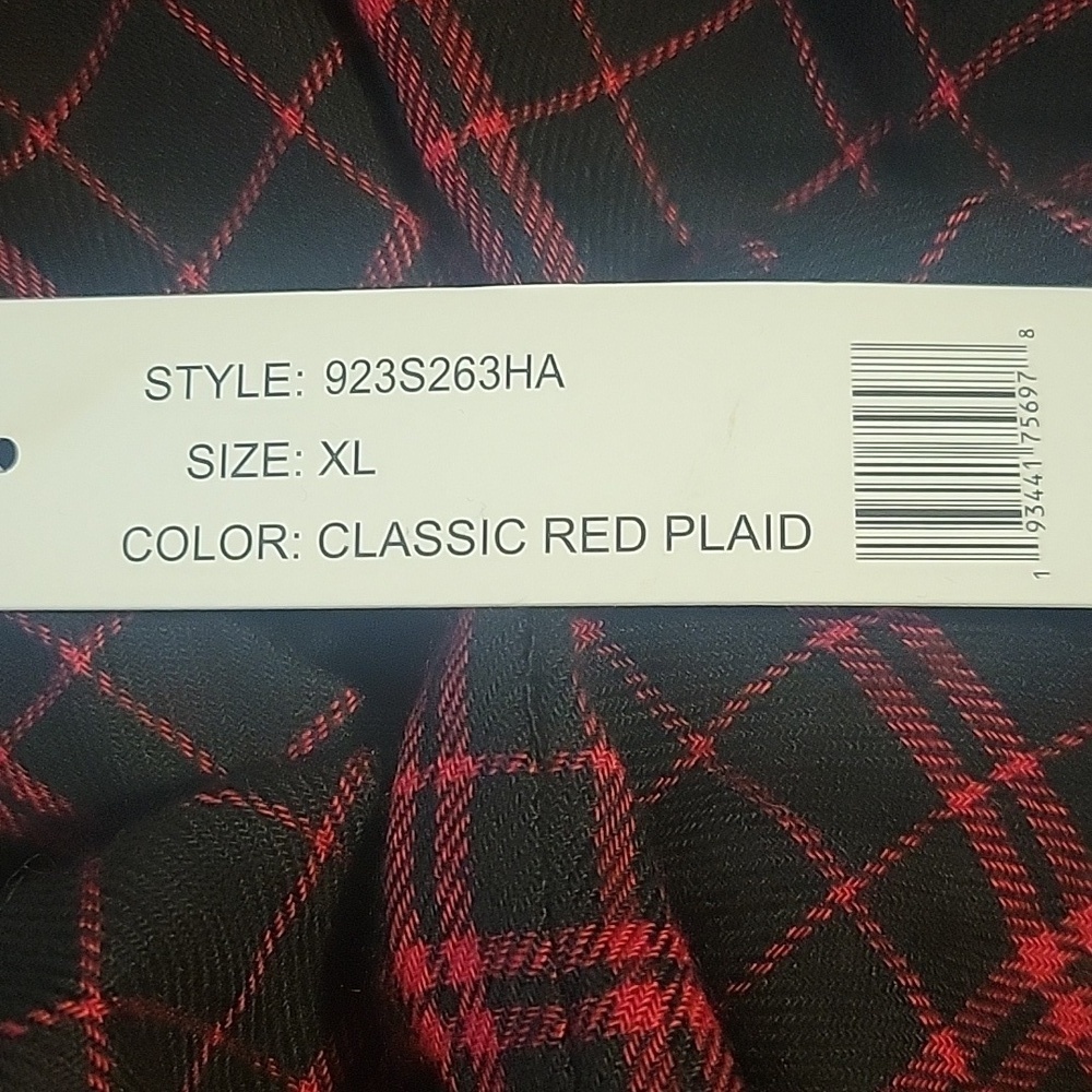 Counterparts Womans Classic Red Plaid Half Way Button Down Blouse, Size: XL, NWT - Picture 12 of 12
